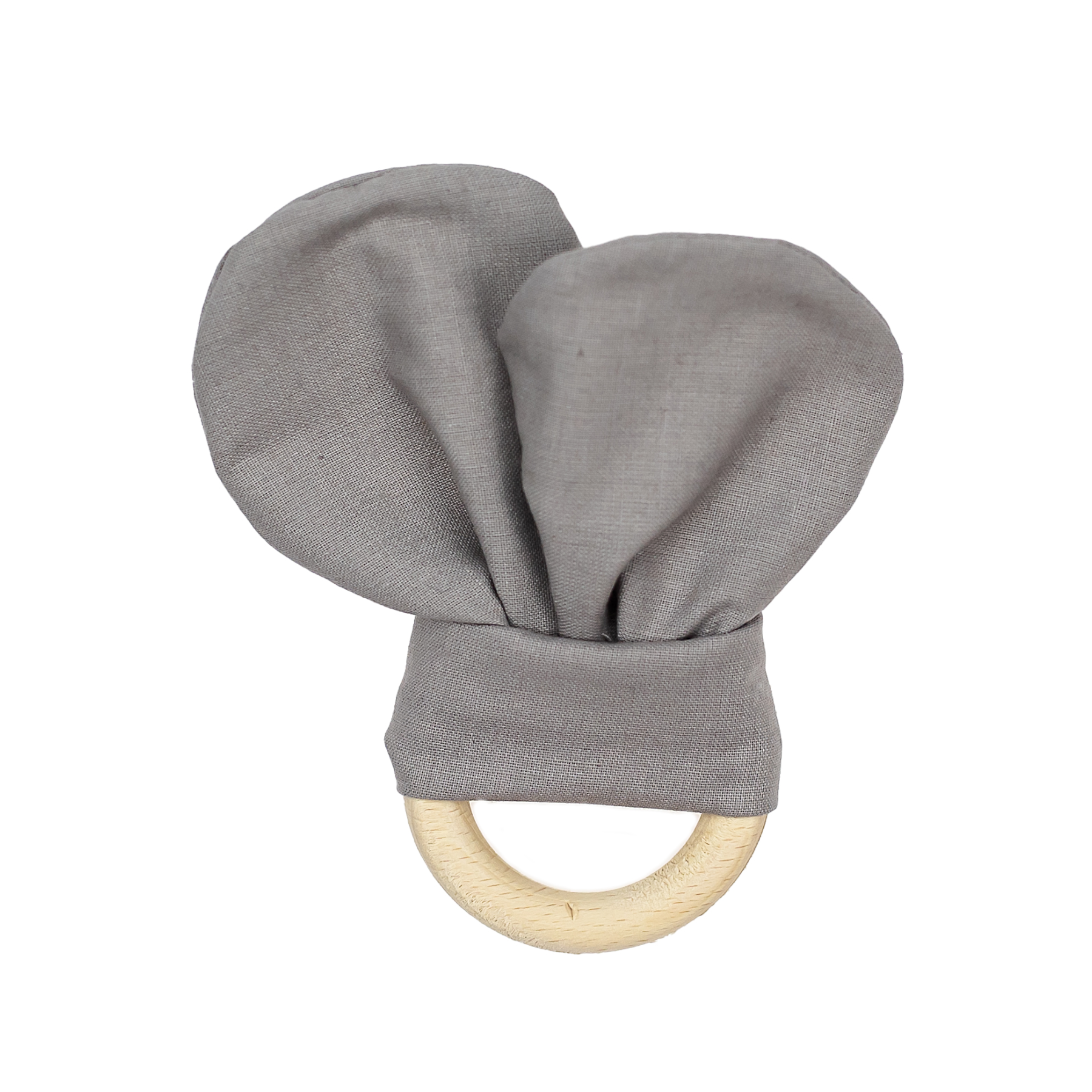 WOODEN TEETHER FAVORITE TOY GREY