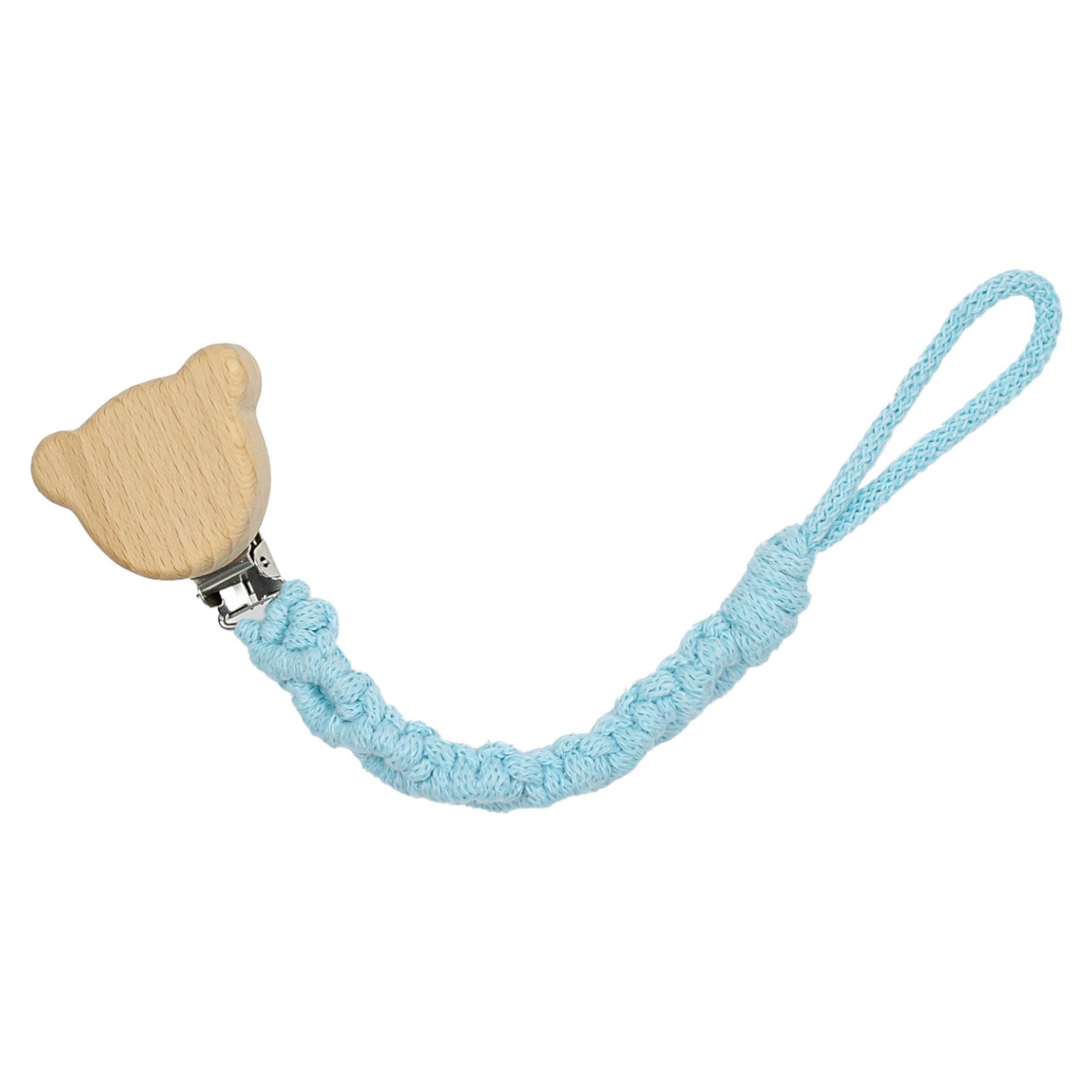MACRAME PACIFIER CLIP MINT