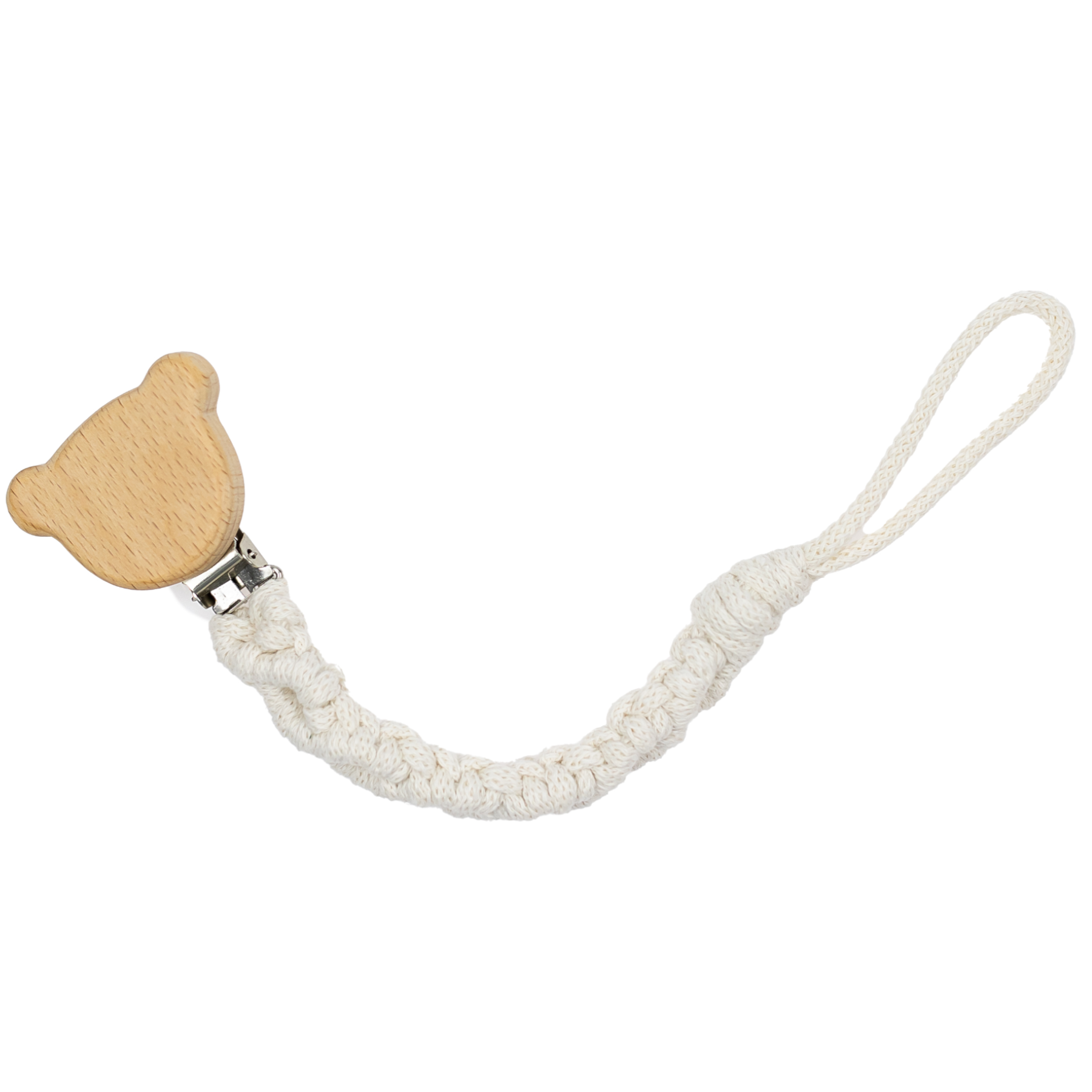 MACRAME PACIFIER CLIP ECRU