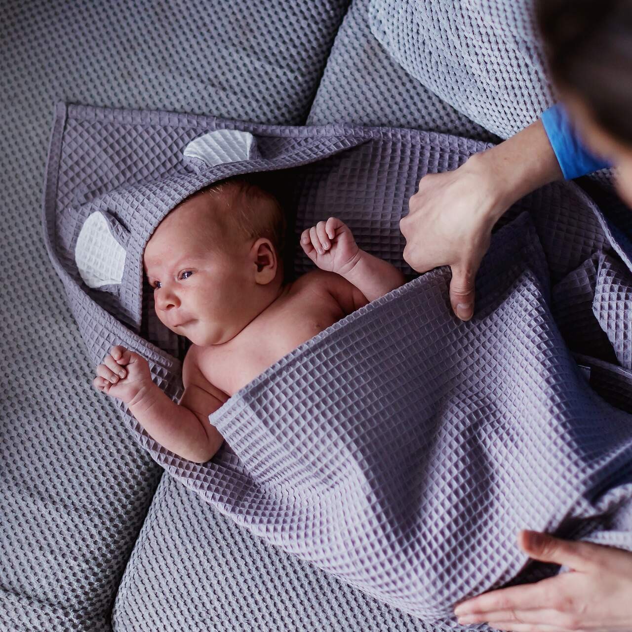 WAFFLE BATH COVER GREY