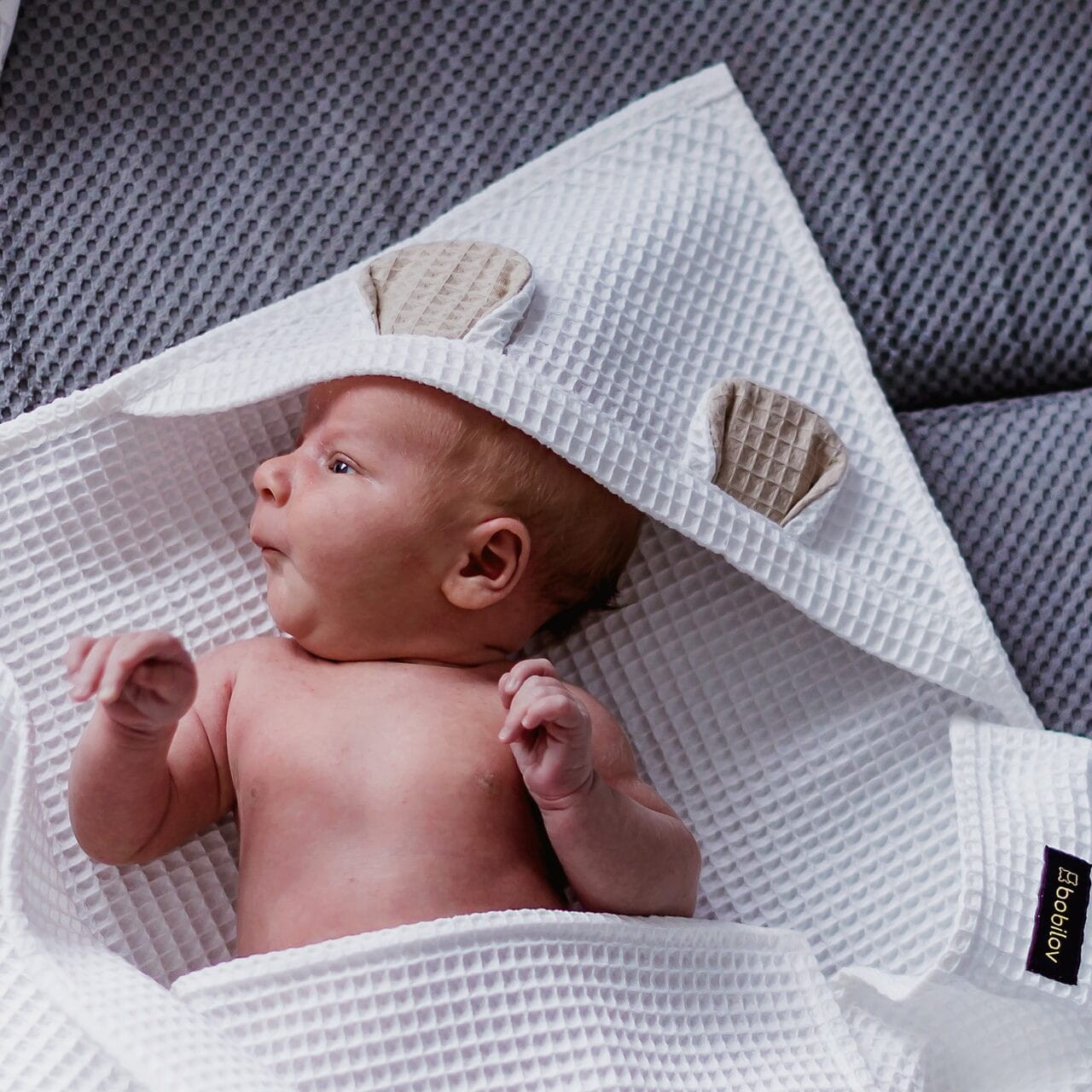 WAFFLE BATH COVER WHITE