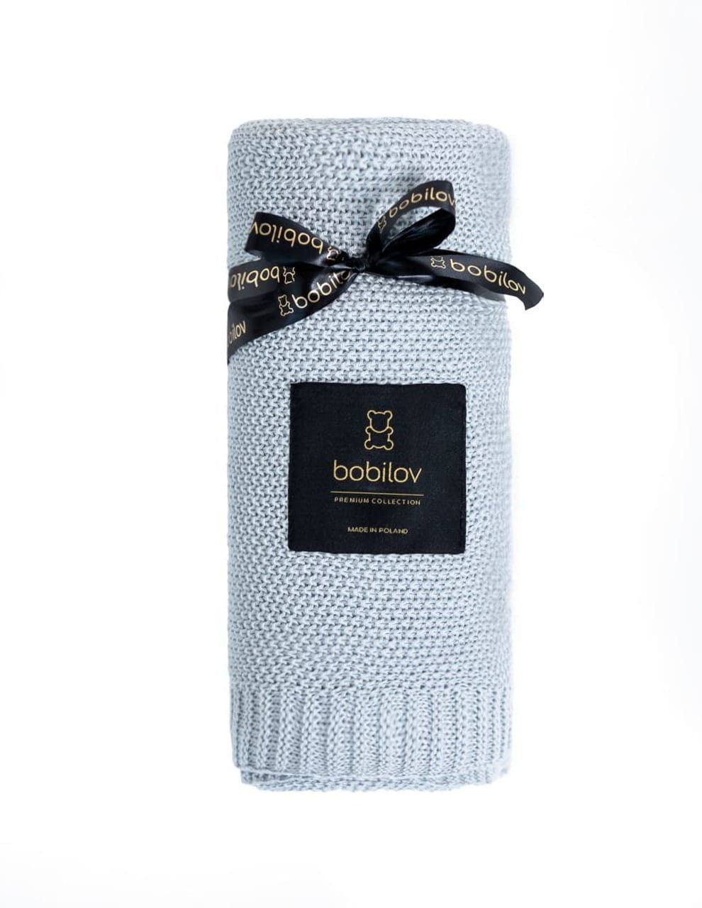 BAMBOO KNITTED BLANKET GREY