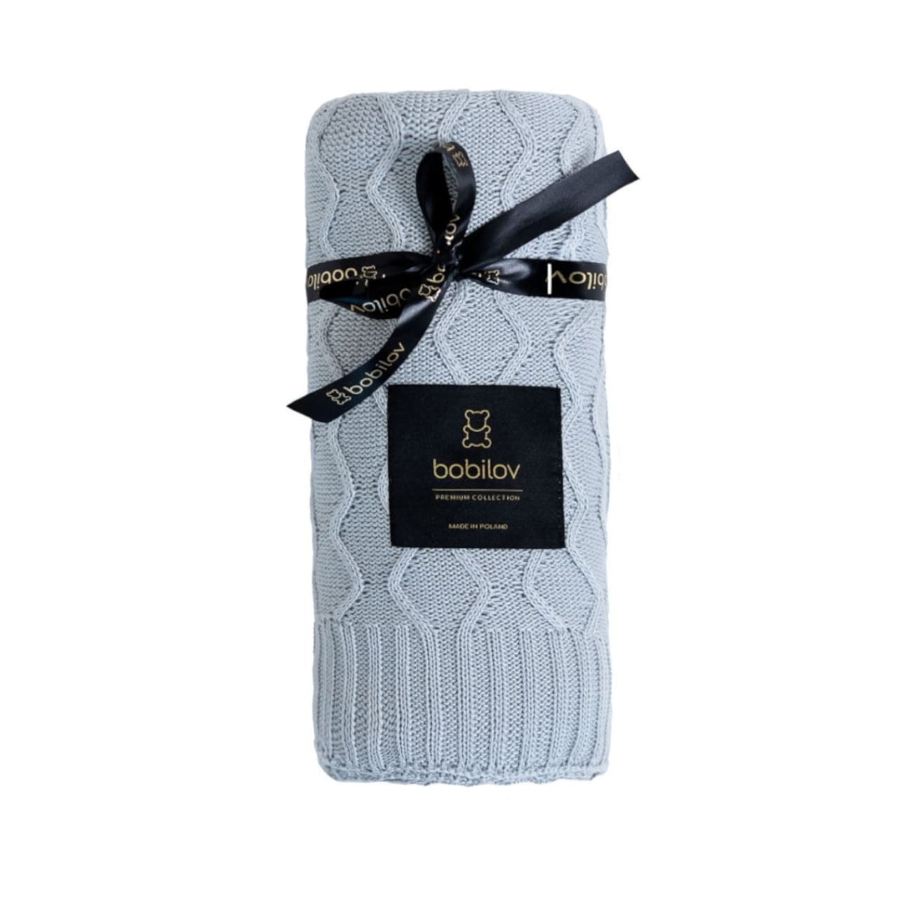 BAMBOO KNITTED BLANKET GREY