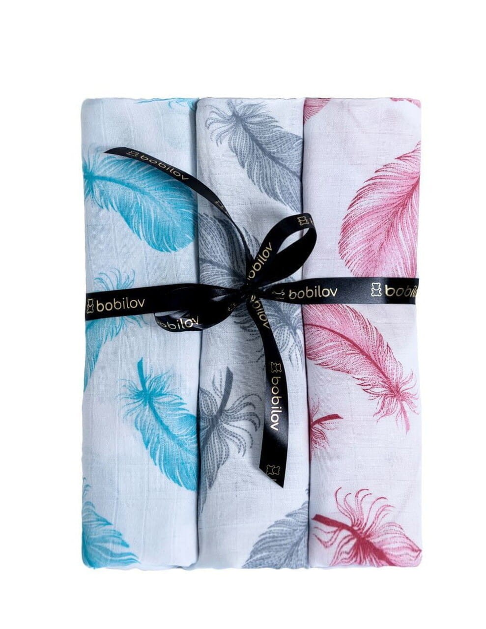 HIGHEST QUALITY MUSLIN SWADDLE BLANKETS 3-PACK PREMIUM FEATHERS