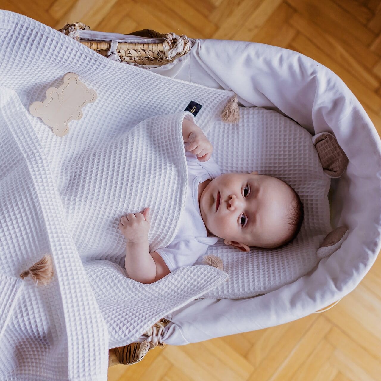COTTON WAFFLE BLANKET WHITE