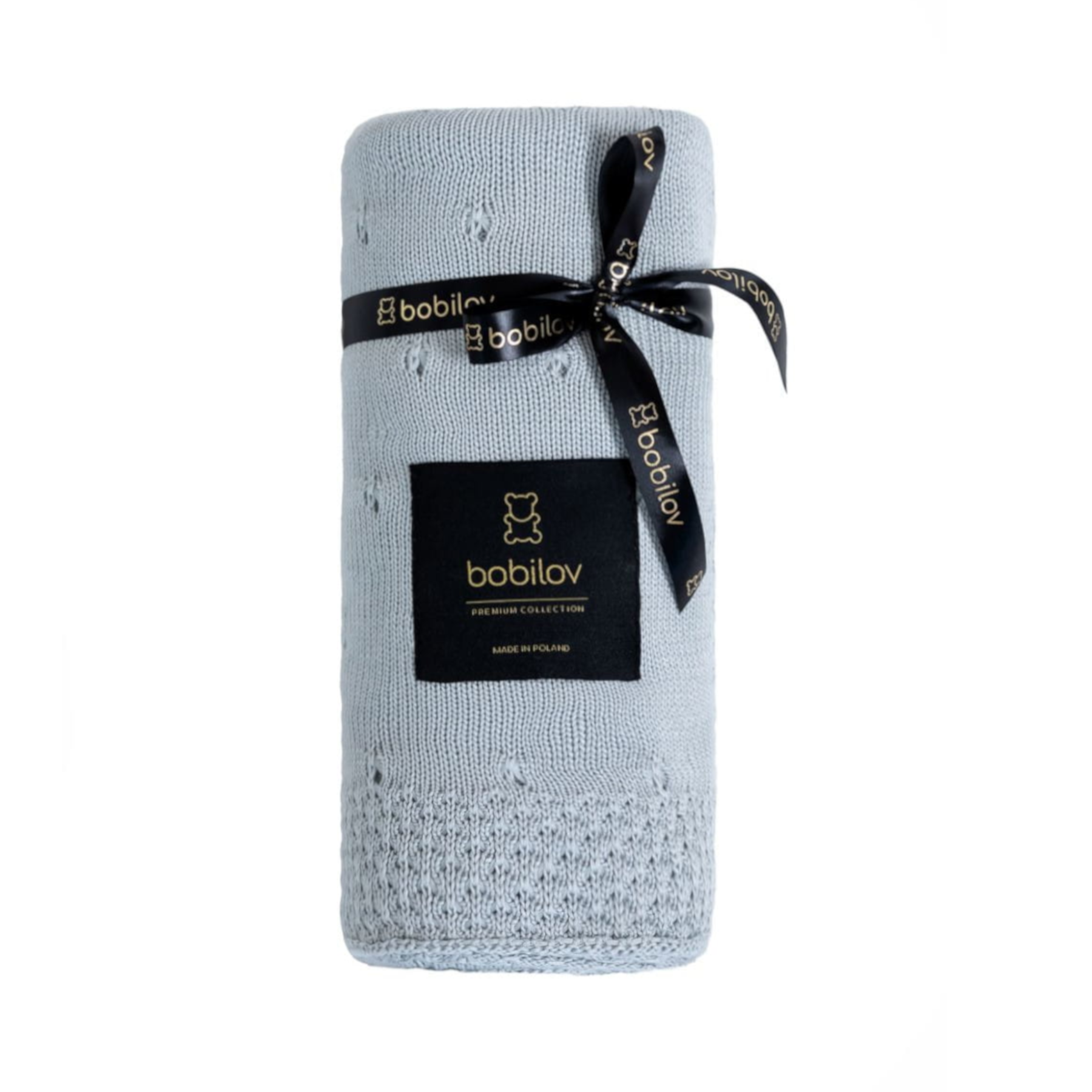 BAMBOO KNITTED BLANKET GREY