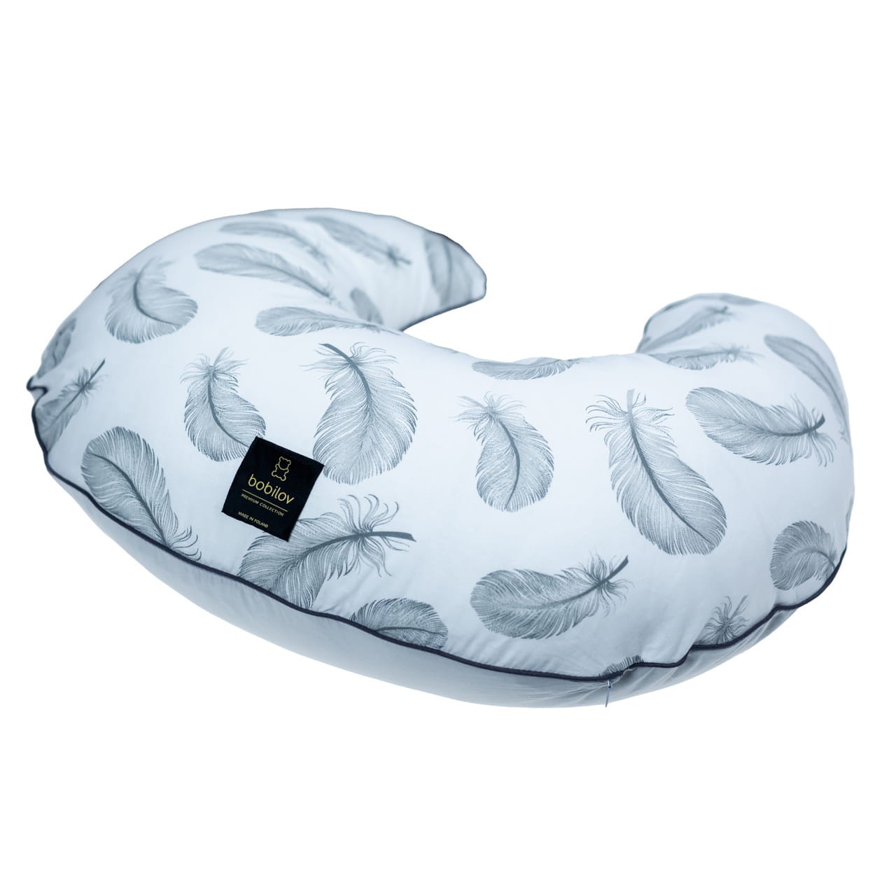 NURSING PILLOW GREY FEATHERS