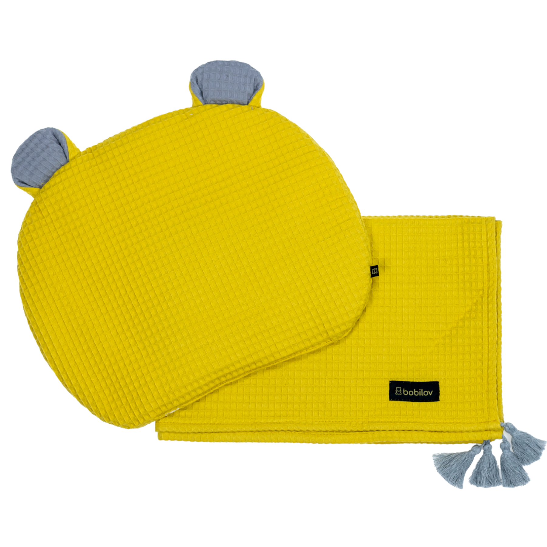 COTTON WAFFLE BLANKET MUSTARD