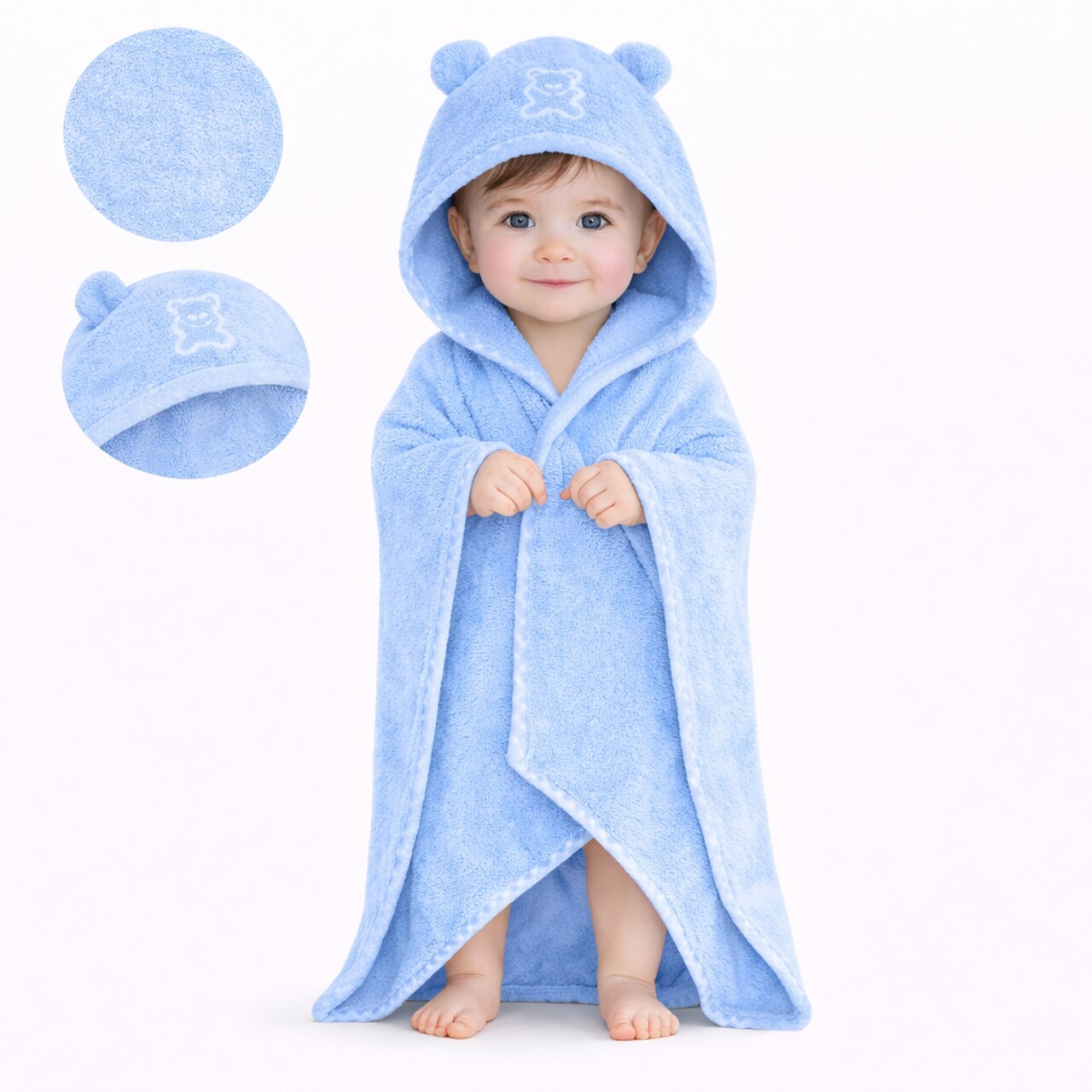 HOODED BATH TOWEL FROTTE TEDDY MINT