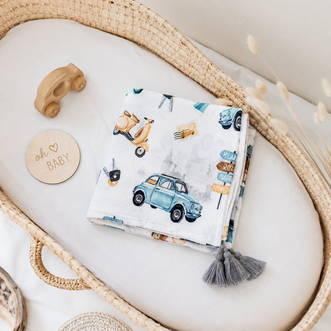 BAMBOO SWADDLE BLANKET CARS