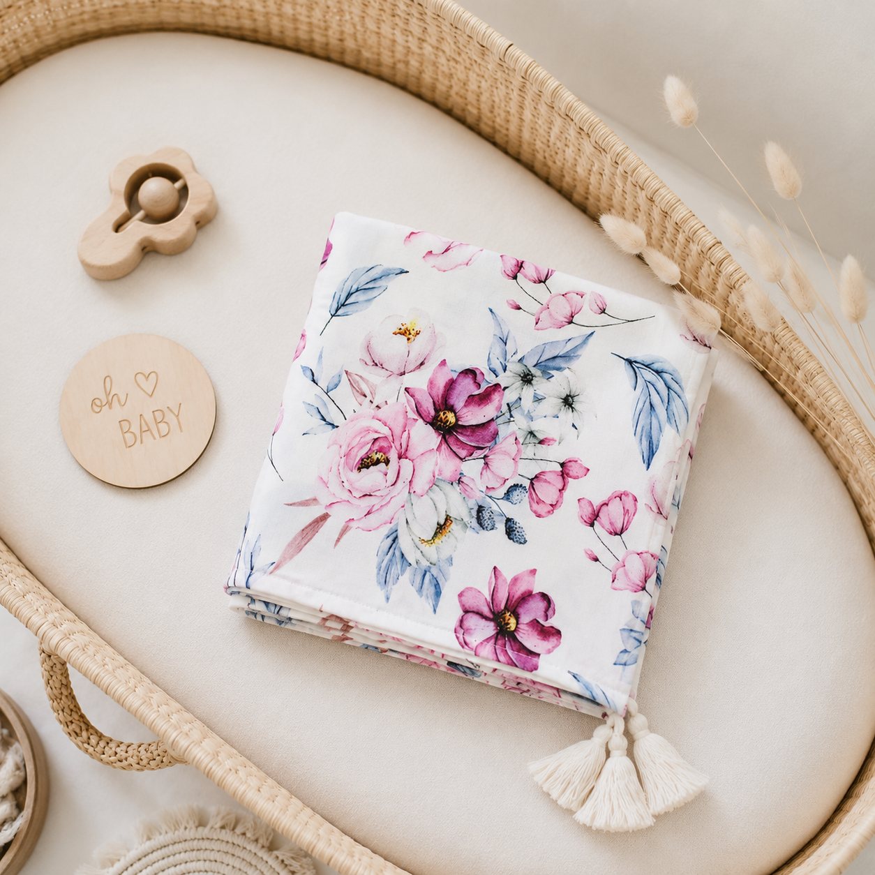 BAMBOO SWADDLE BLANKET FLOWER