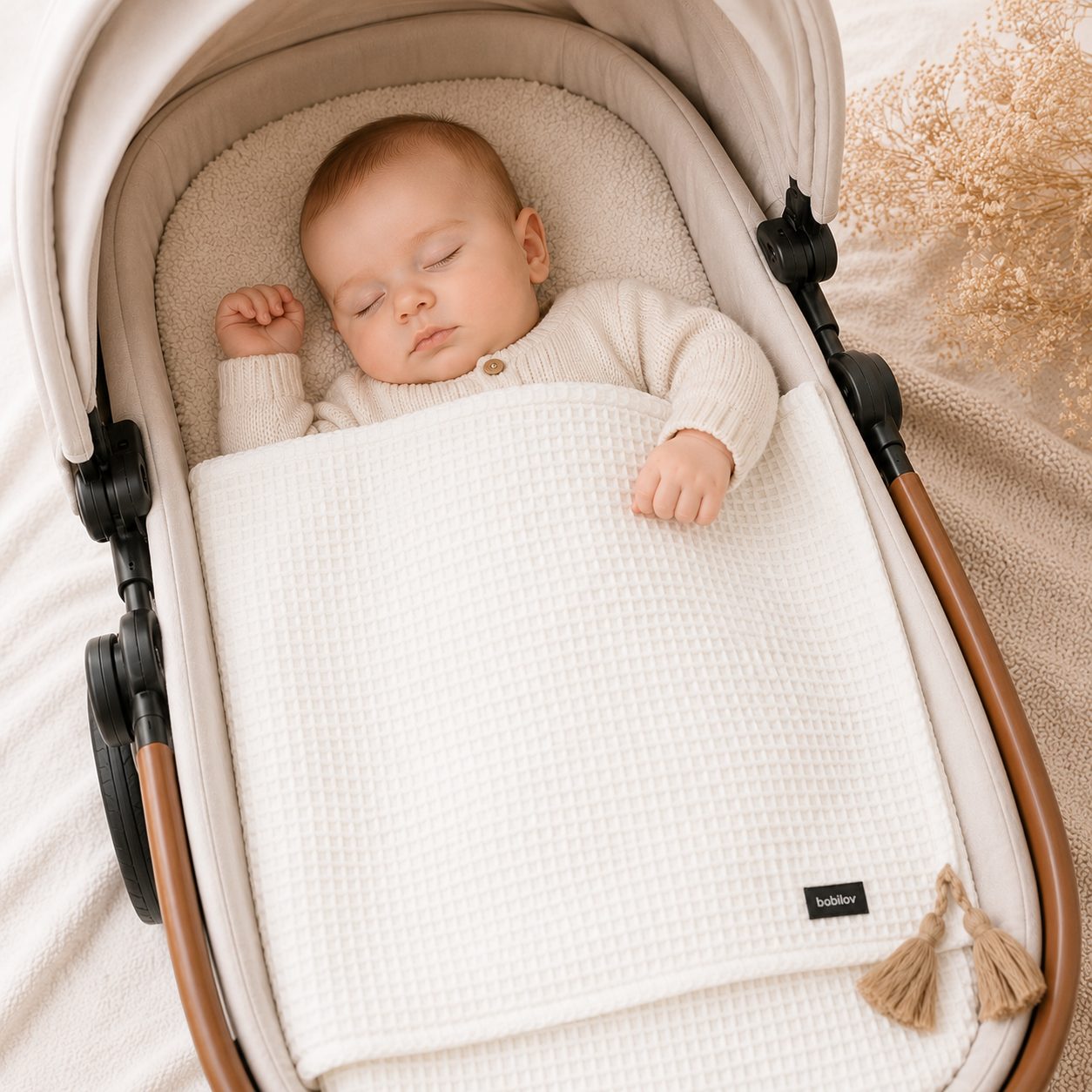 COTTON WAFFLE BLANKET WHITE