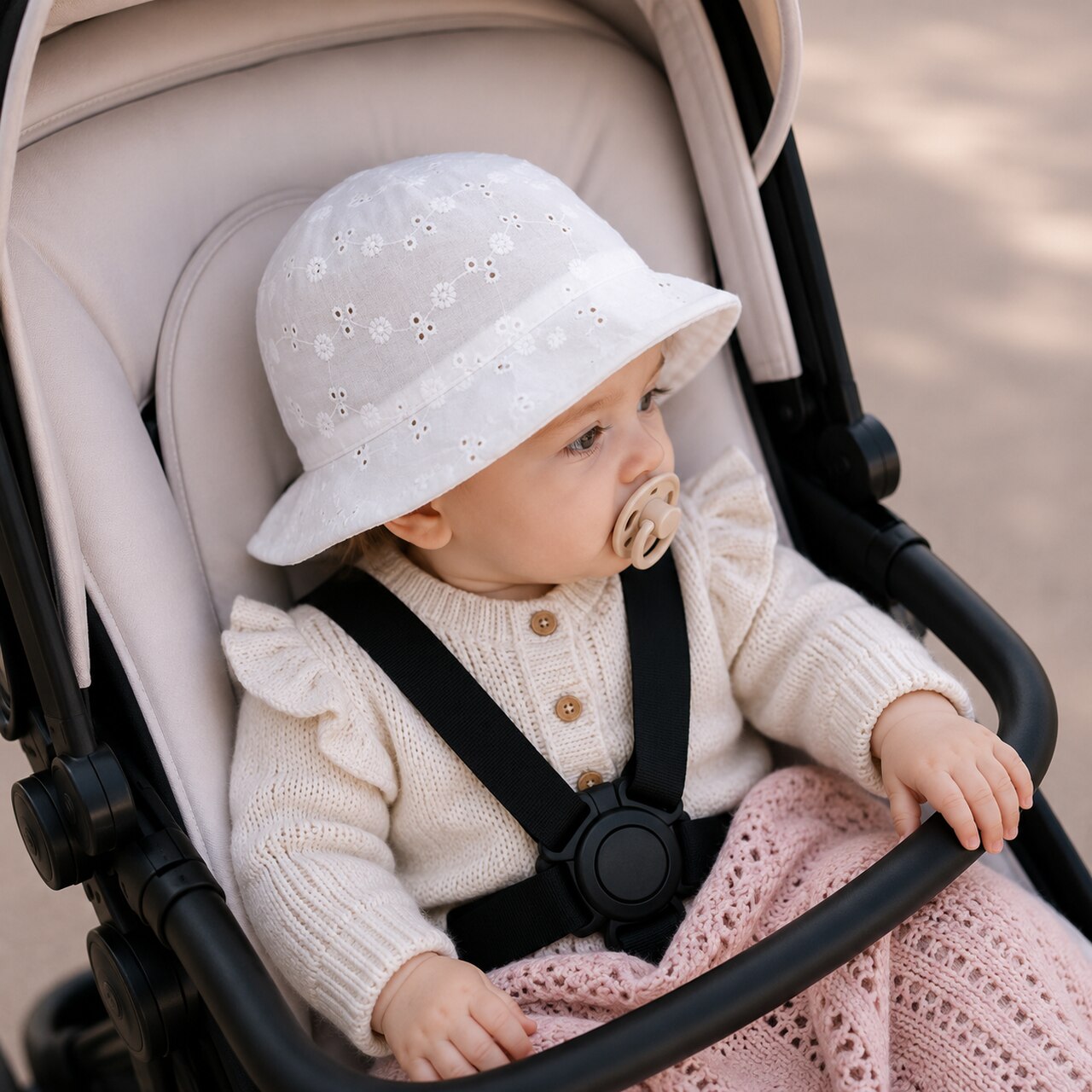 BOBILOV COTTON LACY HAT WHITE  3M+ 