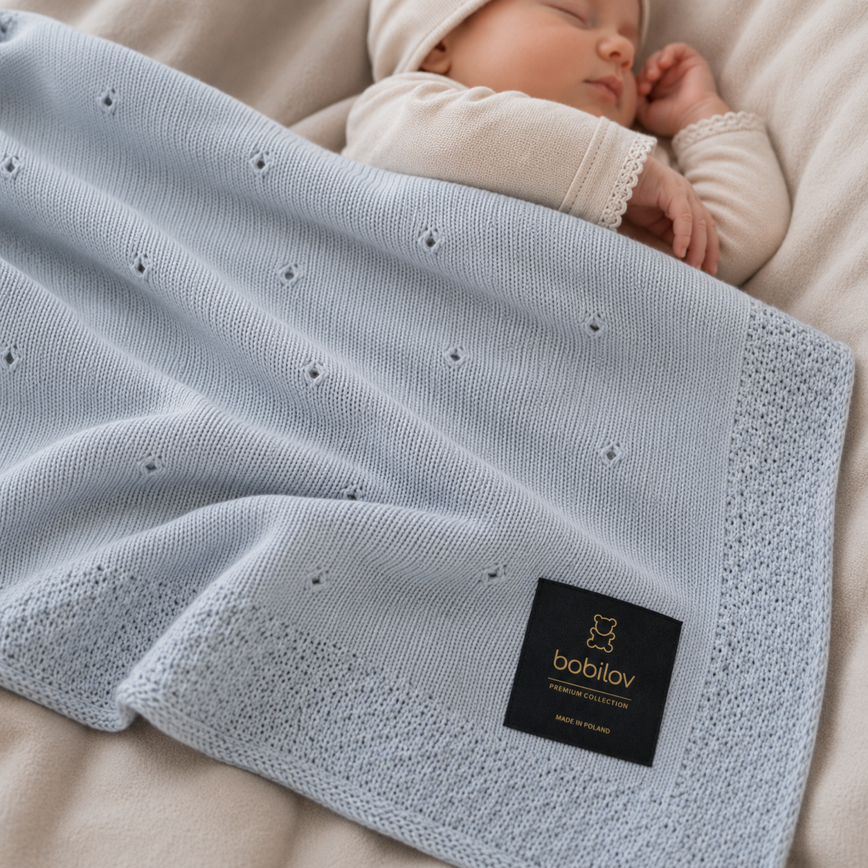 BAMBOO KNITTED BLANKET GREY