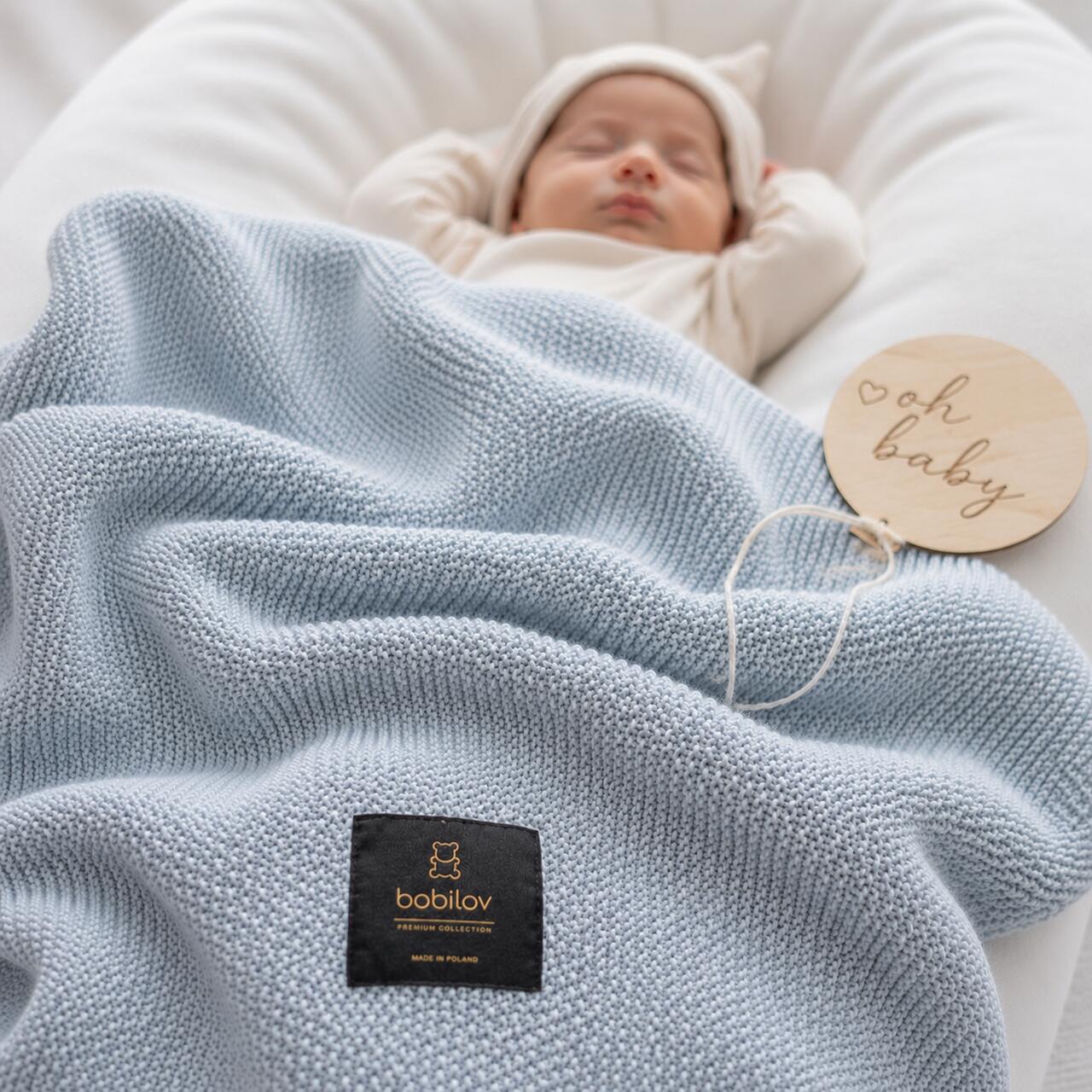 BAMBOO KNITTED BLANKET GREY