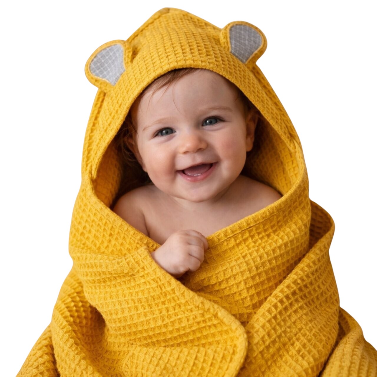 WAFFLE BATH COVER MUSTARD