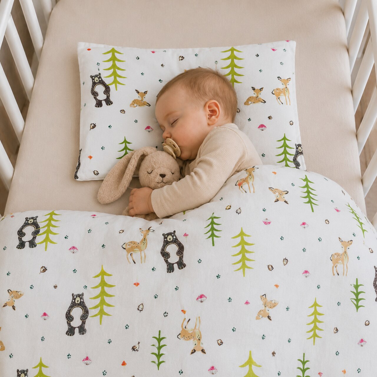 REVERSIBLE BABY BEDDING SET FOREST