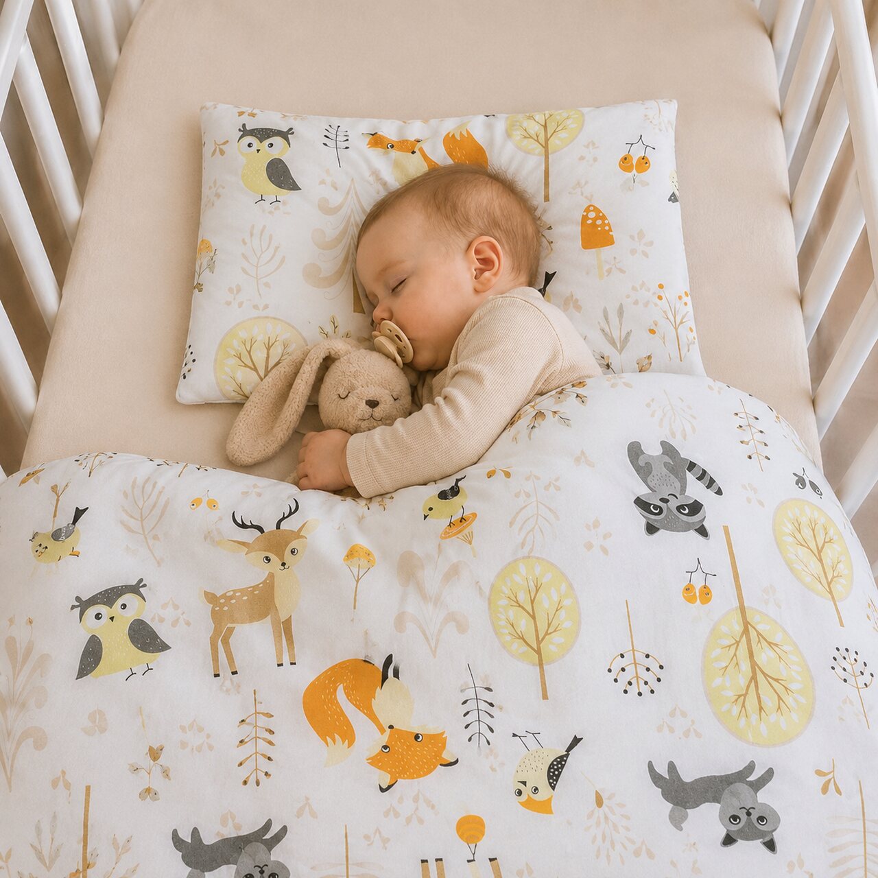 REVERSIBLE BABY BEDDING SET PRIMEVAL FOREST