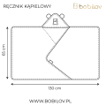 Wymiary ręcznika kąpielowego z kapturkiem BOBILOV – 130x65 cm