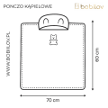 Wymiary ponczo kąpielowego z kapturkiem BOBILOV – 70x60 cm